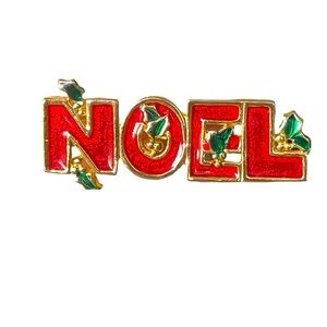 Vintage AAI Noel Brooch with Holly Accents